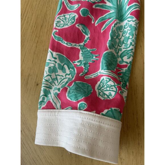 Lilly Pulitzer shift Midi dress Hawaiian Pink Green Floral V Neck 3/4 Resort XS - Picture 4 of 11